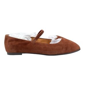 Madewell The Greta Ballet Suede Leather Flat Size 7 In Soft Mahogany